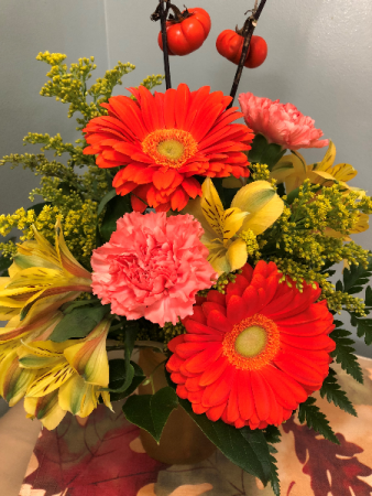 Fall Gerber Daisy Mix Vase