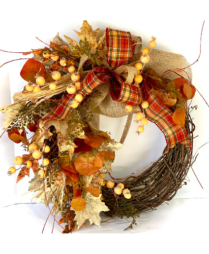 Colors of Fall Grapevine Wreath Powell Florist Exclusive