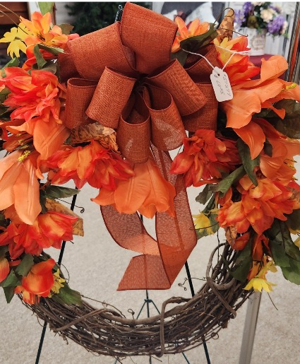 Fall Grapevine Wreath  Silk Floral Wreath