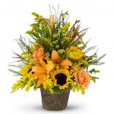 Fall Harvest Basket Arrangement