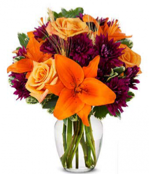 Fall Harvest  Fresh mixed colorful flowers 