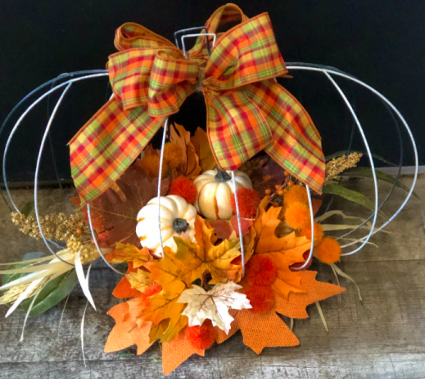 Fall Harvest Pumpkin Centerpiece  Silk Arrangement