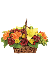 Fall Harvest Woven Basket Arrangement