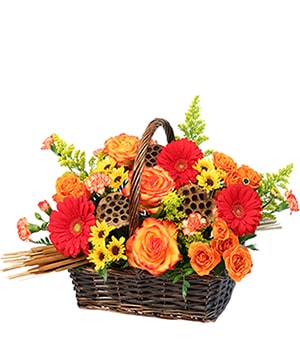 Fall In Flowers Basket Arrangement in Sudbury, ON - Regency Flowers