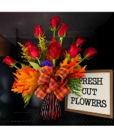 Fall in Love Roses  vase