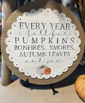 Fall in love wood hanging