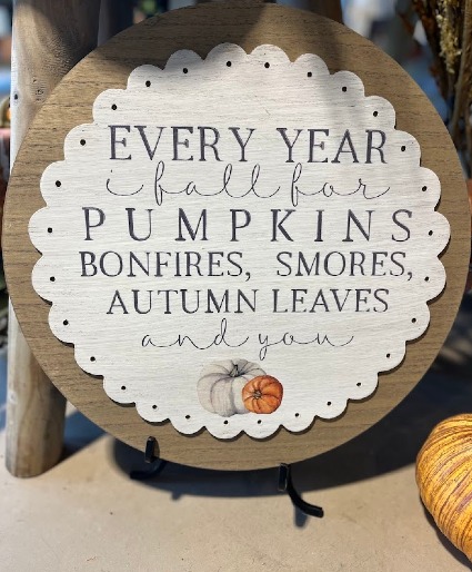 Fall in love wood hanging