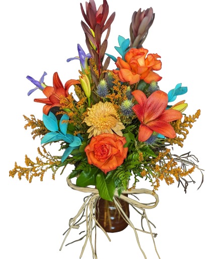Fall is festive Mixed Fresh Flowers in a vase