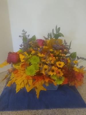 Fall is in the Air Planter with fall fowers