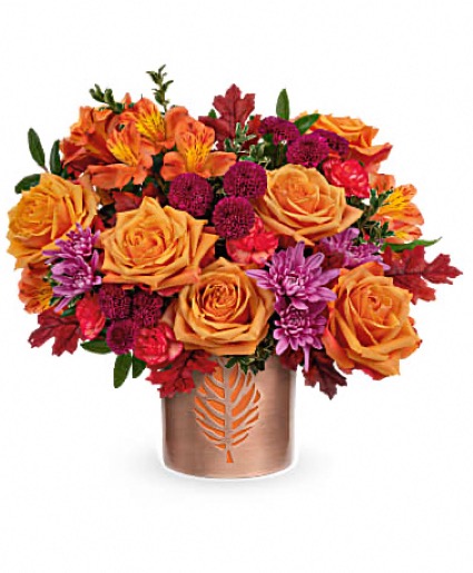 Fall Leaf Bouquet Candle Votive Container