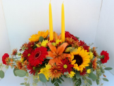 Fall Long & Low 2 Candle Centerpiece 