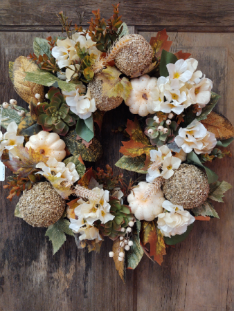 Fall Lush Wreath Silk Flower Arrangement