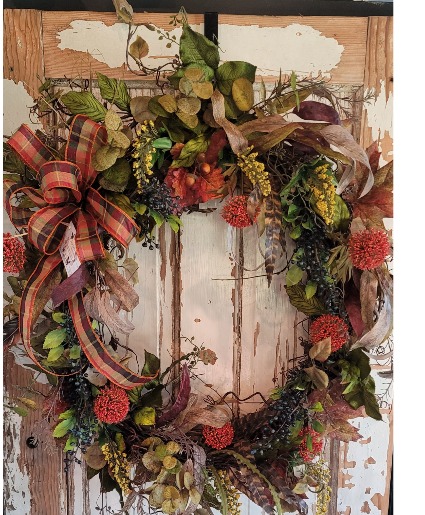 Fall Luster Grapevine Wreath Wreath arrangement
