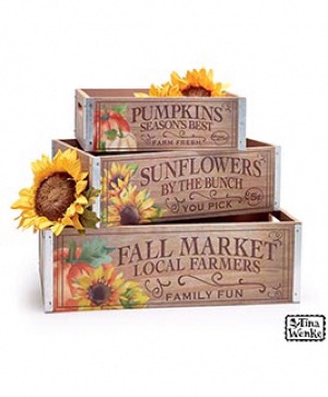Fall Market Wooden Crate 