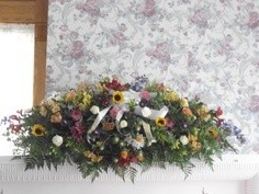 Fall Mixed Casket Spray Full Couch in Bowerston, OH | LADY OF THE LAKE FLORAL & GIFTS