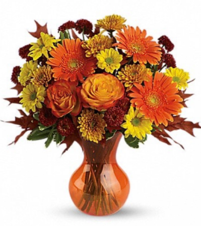 Fall mixed seasonal flowers Vase