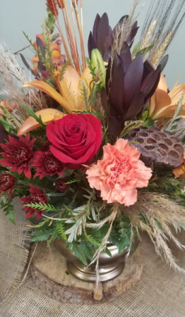 Fall Nature Fresh Arrangement In Warren, Pa - Virg-Ann Flower Shop Llc.