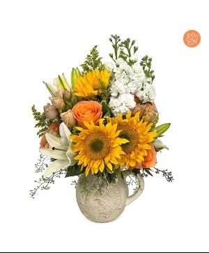 Fall Pitcher Bouquet Flower Arrangement