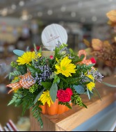 Fall Pumpkin Centerpiece With Candle 