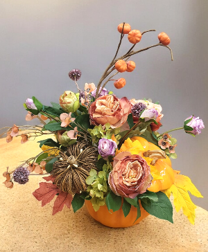 Fall Pumpkin Silk Arrangement 