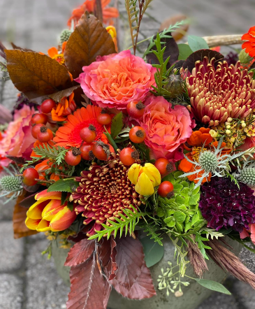 Fall Pumpkin vase in Warner Robins, GA | The Flower Truck