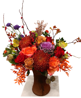 Fall Radiance Vase Rustic Floral Centerpiece
