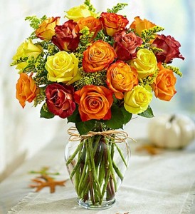 Fall Rose Bouquet by Enchanted Florist