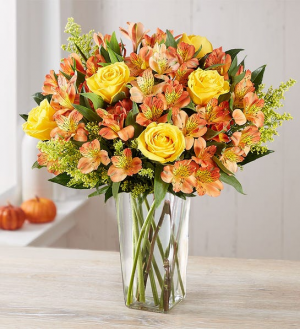 Fall Rose & Peruvian Lily Bouquet 