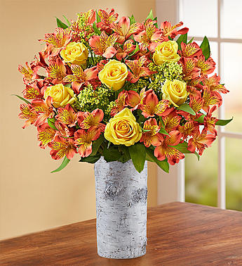 Fall Rose & Peruvian Lily Bouquet Arrangement