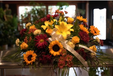 Fall Sentiments  Casket Spray  in South Milwaukee, WI | PARKWAY FLORAL INC.