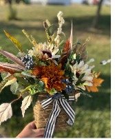 Fall Silk Hanging Basket  Silk Arrangement 
