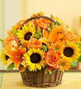 Fall Sunflowers Basket Arrangement