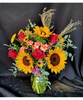 Fall Sunflowers Vase