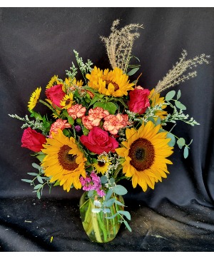 Fall Sunflowers Vase