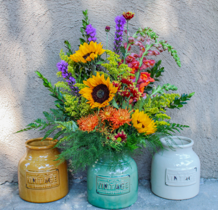 Fall Surprise Vintage Vase Arrangement