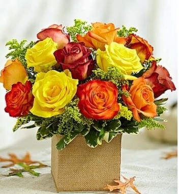 Falling for Roses Deluxe Fall Bouquet