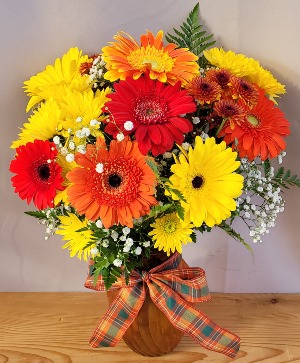 Fall Upsy-Daisy Vase Arrangement