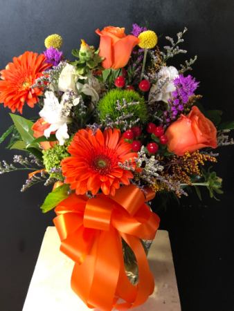 Orange you sweet vase arrangement 