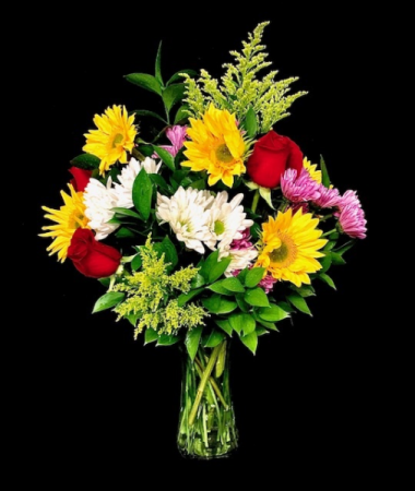 Fall Wishes Sunflowers with Rose Mix