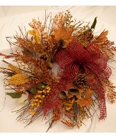 Fall wreath with pinecones Permanent botanical