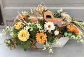 Fall Zinnia and Truck  Silk Bouquet