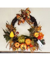 Fall's Fruitful Bounties  Silk Door Wreath 