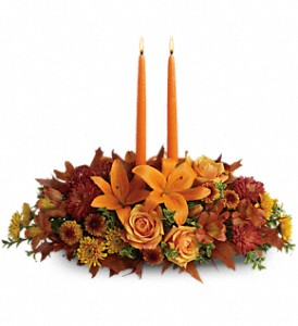 Family Gathering Centerpiece    T-169-1A Floral Centerpiece with Candles