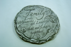 Family Love and Memories with easel Memorial Stone