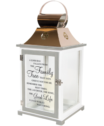 Family Tree Lantern with Candle