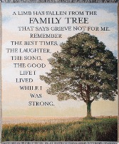 Family Tree Tapestry Throw Sympathy