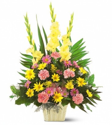 Fan Shape in Mâché Funeral Arrangement in Lauderhill, FL | A ROYAL BLOOM FLOWERS & GIFTS