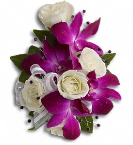 CB  Fancy Orchids and Roses Wristlet T200-2a  in Fort Worth, TX | DAVIS FLORAL DESIGNS