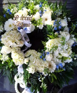 Farewell Wreath standing wreath in Northport, NY | Hengstenberg's Florist