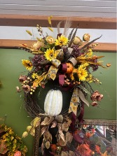 farmhouse fall door wreath fall decor
